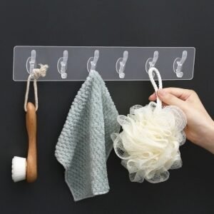 Gantungan Tempel 6 kait hook tempel dinding panjang gantungan baju pakaian gantungan dapur