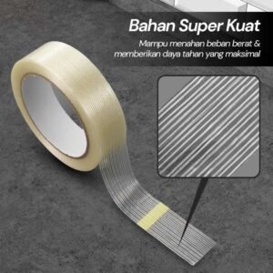 TaffPACK 30mm x 25 meter Lakban Super Strong Fiber Tape Isolasi Bening Solasi