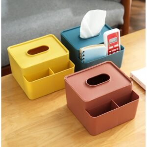 Kotak Tissu 2in1 Organizer Kotak Tisu Tempat Penyimpanan Kotak Tissue Organizer