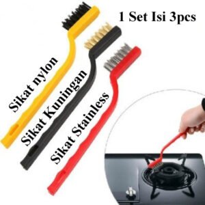 1 Set Isi 3pcs Sikat Kawat Pembersih Kompor Gas Bahan Serat Logam Baja