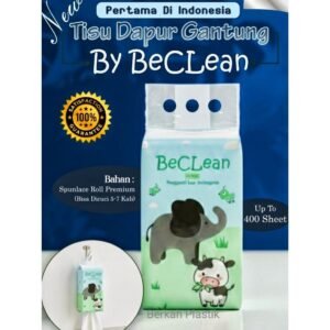Tisu Dapur Gantung Beclean Bahan Tisu Basah Serbaguna 400 sheet Tissue Gantung